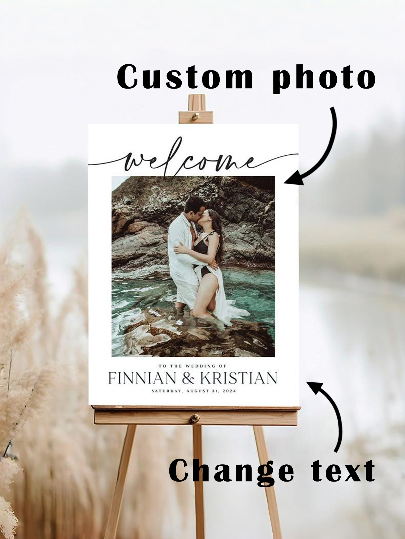 Custom Photo Wedding Welcome Sign Wedding Decor Display